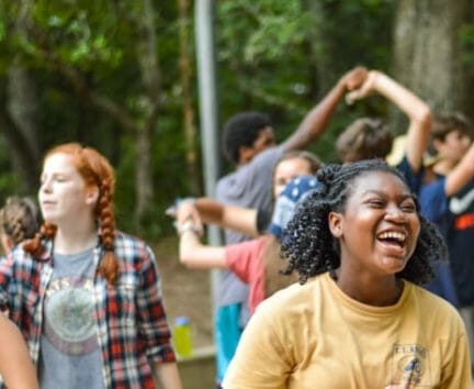 Girl at Leadership Academy dancing