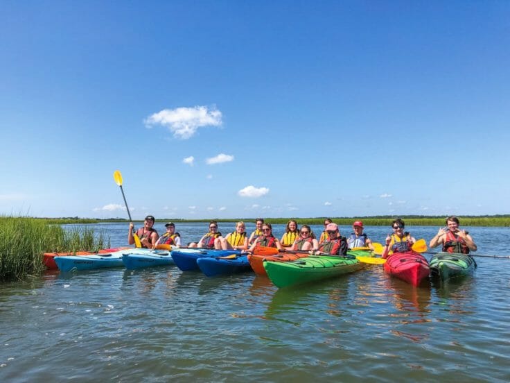 Leadership Academy teens kayaking