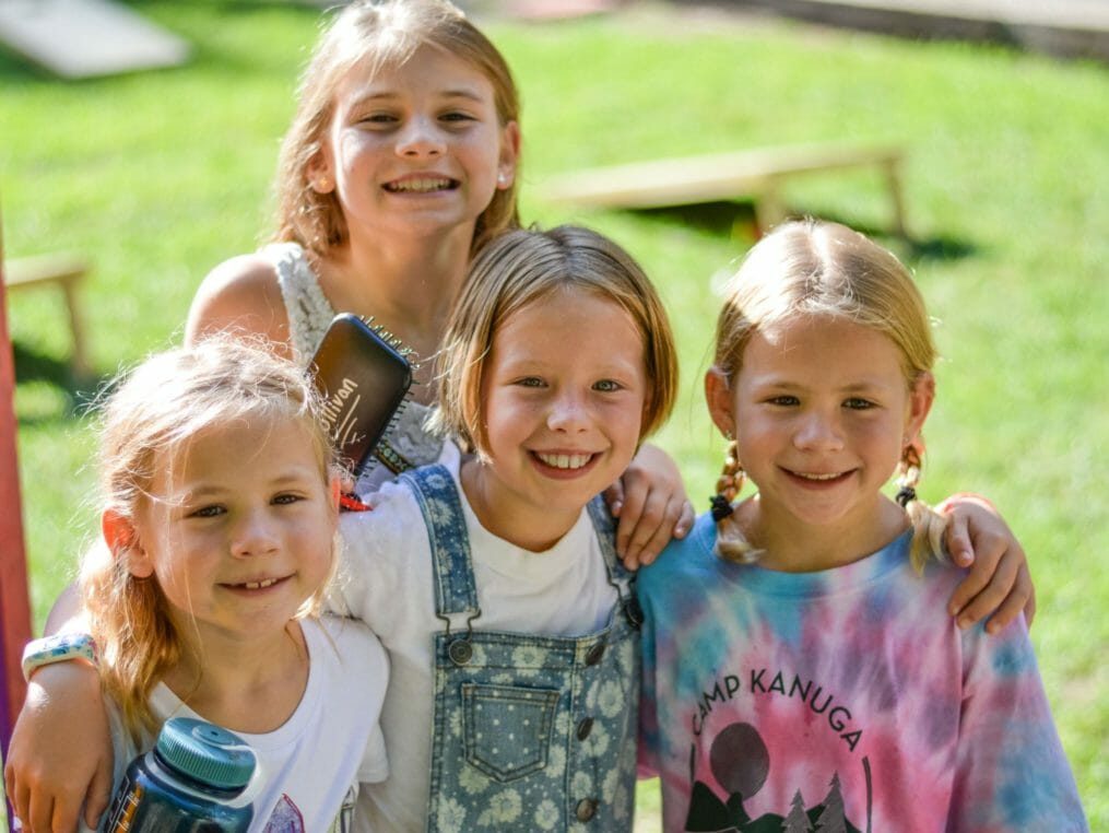 Four girls at Day Camp smiling