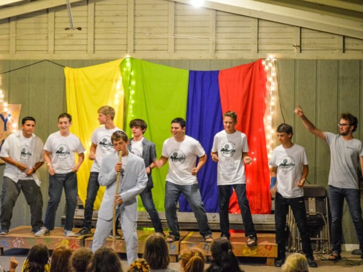 Campers performing at a talent show